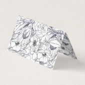 Moderne lijn kunsthand getekend Floral Girly Desig Visitekaartje (Achterkant)