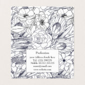 Moderne lijn kunsthand getekend Floral Girly Desig Visitekaartje (Binnenkant ongevouwen)