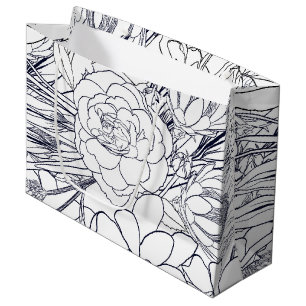 Moderne lijn kunstwerk met een kunstvorm groot cadeauzakje