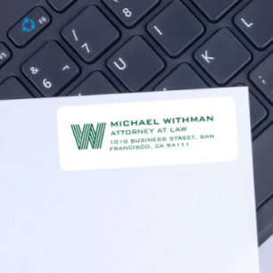 MODERNE LIJN MONOGRAAM CORPORATE JURIST ACCOUNTANT ETIKET