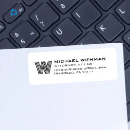 MODERNE LIJN MONOGRAAM CORPORATE JURIST ACCOUNTANT ETIKET