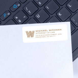 MODERNE LIJN MONOGRAAM CORPORATE JURIST ACCOUNTANT ETIKET