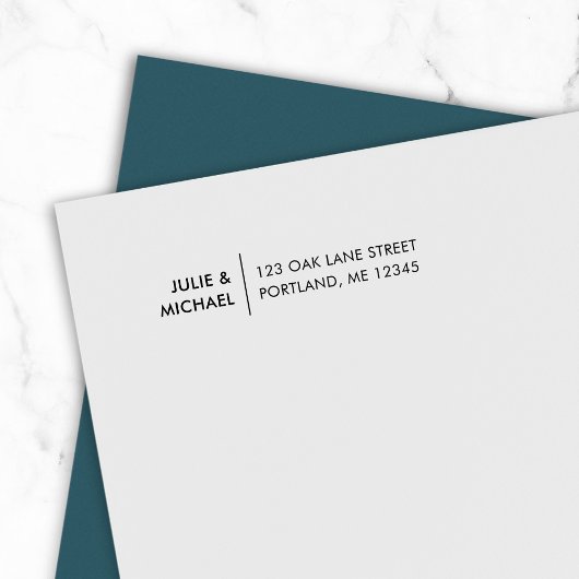 Moderne lijn paar namen retour adres  zelfinktende stempel