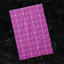 Moderne Lijn Tekening Hond Roze Witte Keuken Handd Theedoek