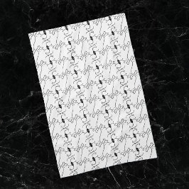 Moderne Lijn Tekening Hond Zwart Wit Keuken Handdo Theedoek