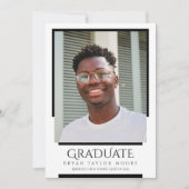 Moderne lijnen Afstuderen Fotoaankondiging Kaart (Voorkant)