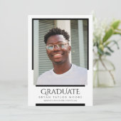 Moderne lijnen Afstuderen Fotoaankondiging Kaart (Staand voorkant)