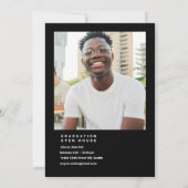 Moderne lijnen Afstuderen Fotoaankondiging Kaart (Achterkant)