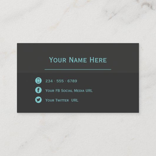 Moderne lijnen Aqua en Koolstof met QR-code Visitekaartje (Achterkant)