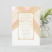 Moderne lijnen Art Deco Faux Gold Glitter Bruiloft Kaart (Staand voorkant)