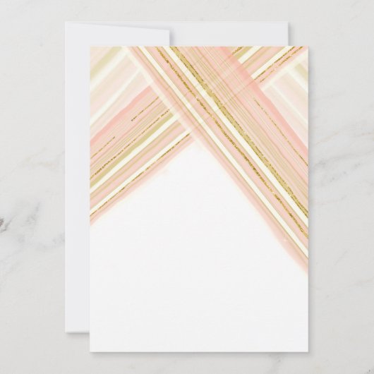 Moderne lijnen Art Deco Faux Gold Glitter Bruiloft Kaart (Achterkant)