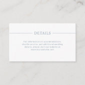 Moderne lijnen Dusty Blue en White Wedding Details Informatiekaartje (Voorkant)