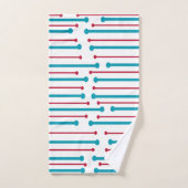 Moderne lijnen en cirkels halverwege de eeuw bad handdoek (Handdoek)