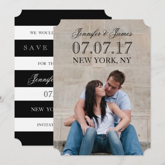 MODERNE LIJNEN | FOTO BESPAAR DE DATUURKAART KAART (Voorkant / Achterkant)