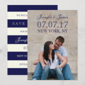 MODERNE LIJNEN | FOTO BESPAAR DE DATUURKAART SAVE THE DATE (Voorkant / Achterkant)