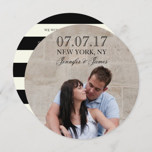 MODERNE LIJNEN | FOTO BESPAAR DE DATUURKAART SAVE THE DATE (Voorkant / Achterkant)