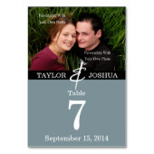 Moderne lijnen leisteen blauw fototafel Kaart (Achterkant)