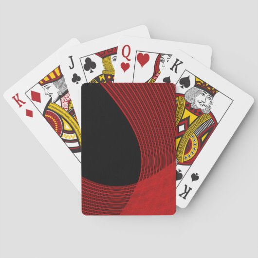Moderne lijnen Rood en Zwart Pokerkaarten (Achterkant)