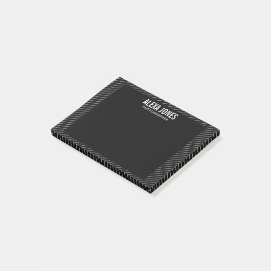 Moderne lijnen zwart post-it® notes (Schuin)