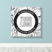 Moderne lijnillustraties en uw Logo met bewerkbare Canvas Afdruk (Insitu (Houten vloer))