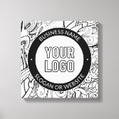 Moderne lijnillustraties en uw Logo met bewerkbare Canvas Afdruk (Voorkant)
