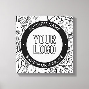 Moderne lijnillustraties en uw Logo met bewerkbare Canvas Afdruk