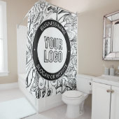 Moderne lijnillustraties en uw Logo met bewerkbare Douchegordijn (In situ)