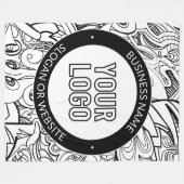 Moderne lijnillustraties en uw Logo met bewerkbare Fleece Deken (Voorkant (Horizontaal))