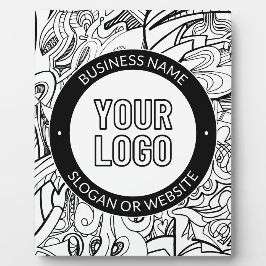 Moderne lijnillustraties en uw Logo met bewerkbare Fotoplaat (Voorkant)