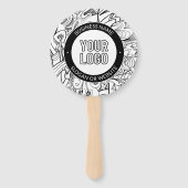 Moderne lijnillustraties en uw Logo met bewerkbare Handwaaier (Achterkant)