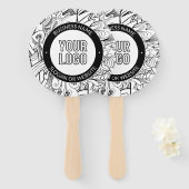 Moderne lijnillustraties en uw Logo met bewerkbare Handwaaier (Voorkant en achterkant)