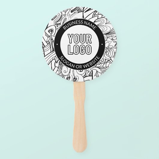 Moderne lijnillustraties en uw Logo met bewerkbare Handwaaier