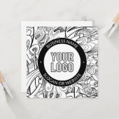 Moderne lijnillustraties en uw Logo met bewerkbare Kaart (Voorkant / Achterkant in situ)