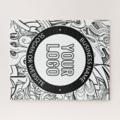 Moderne lijnillustraties en uw Logo met bewerkbare Legpuzzel (Horizontaal)