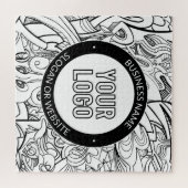 Moderne lijnillustraties en uw Logo met bewerkbare Legpuzzel (Horizontaal)