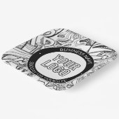 Moderne lijnillustraties en uw Logo met bewerkbare Papieren Bordje (Gebogen)