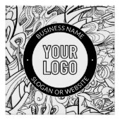 Moderne lijnillustraties en uw Logo met bewerkbare Perfect Poster (Voorkant)