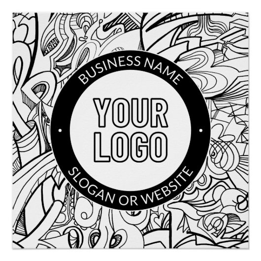 Moderne lijnillustraties en uw Logo met bewerkbare Perfect Poster (Voorkant)