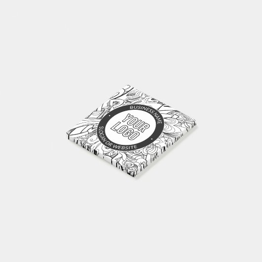 Moderne lijnillustraties en uw Logo met bewerkbare Post-it® Notes (Schuin)