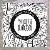 Moderne lijnillustraties en uw Logo met bewerkbare Raamsticker