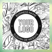 Moderne lijnillustraties en uw Logo met bewerkbare Raamsticker (Vel 3)