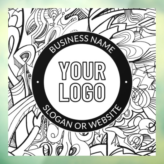 Moderne lijnillustraties en uw Logo met bewerkbare Raamsticker (Vel 3)