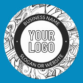 Moderne lijnillustraties en uw Logo met bewerkbare Ronde Sticker