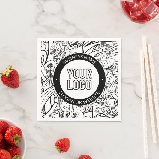 Moderne lijnillustraties en uw Logo met bewerkbare Servet (Insitu)