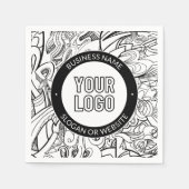 Moderne lijnillustraties en uw Logo met bewerkbare Servet (Voorkant)