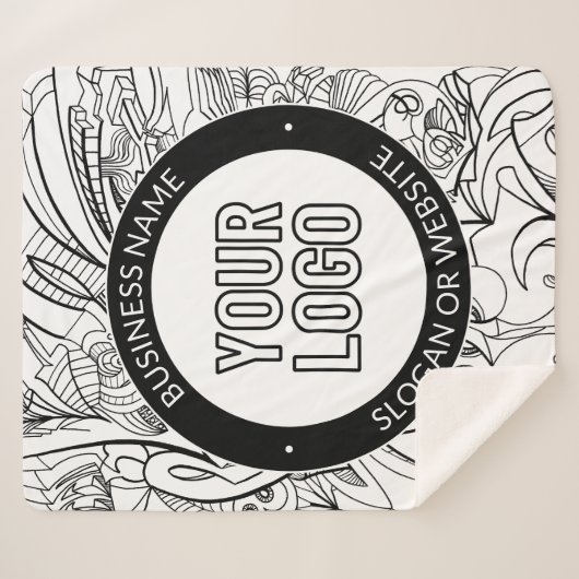 Moderne lijnillustraties en uw Logo met bewerkbare Sherpa Deken (Voorkant (horizontaal))