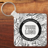 Moderne lijnillustraties en uw Logo met bewerkbare Sleutelhanger (Voorkant)