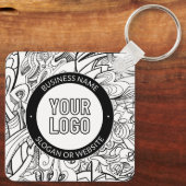 Moderne lijnillustraties en uw Logo met bewerkbare Sleutelhanger (Achterkant)