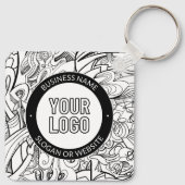 Moderne lijnillustraties en uw Logo met bewerkbare Sleutelhanger (Achterkant)