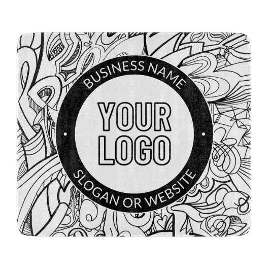 Moderne lijnillustraties en uw Logo met bewerkbare Snijplank (Voorkant)